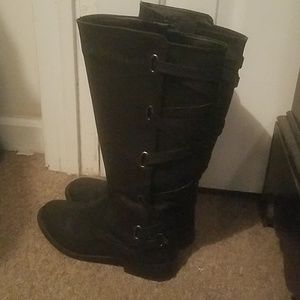 Mid-length black boots